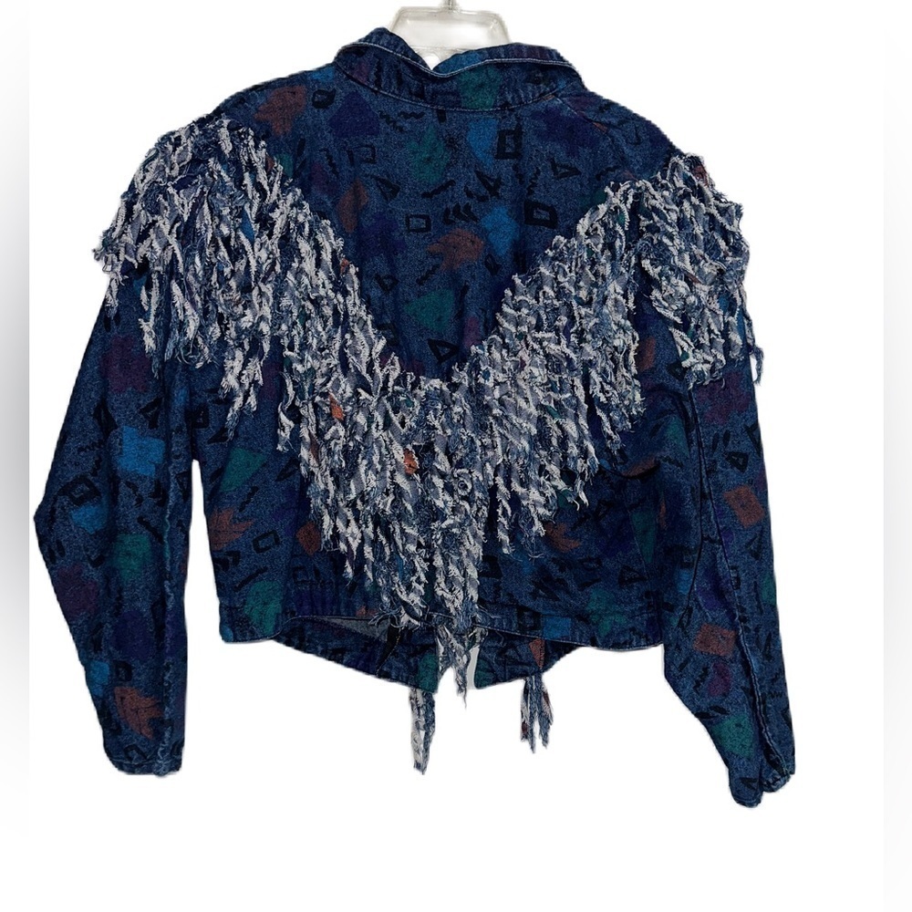 VINTAGE roughrider shredded denim jacket